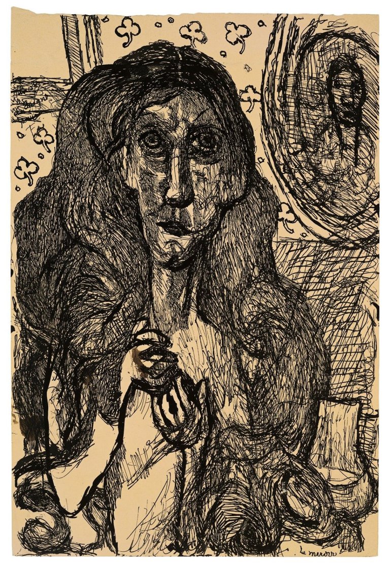 Auf diesem Bild ist das folgende Kunstwerk zu sehen: Louis Soutter. „Le miroir“. Um 1930/37.