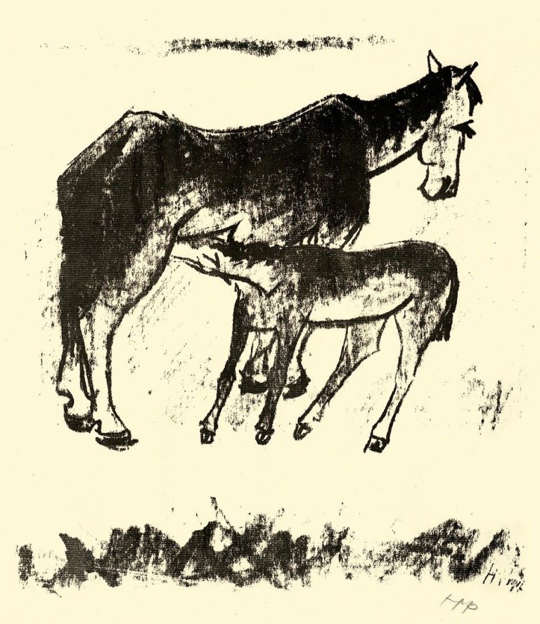 Auf diesem Bild ist das folgende Kunstwerk zu sehen: Max Pechstein. Aus: „Heinrich Lautensack – Paraphrasen zur Samländischen Ode“. 1917.