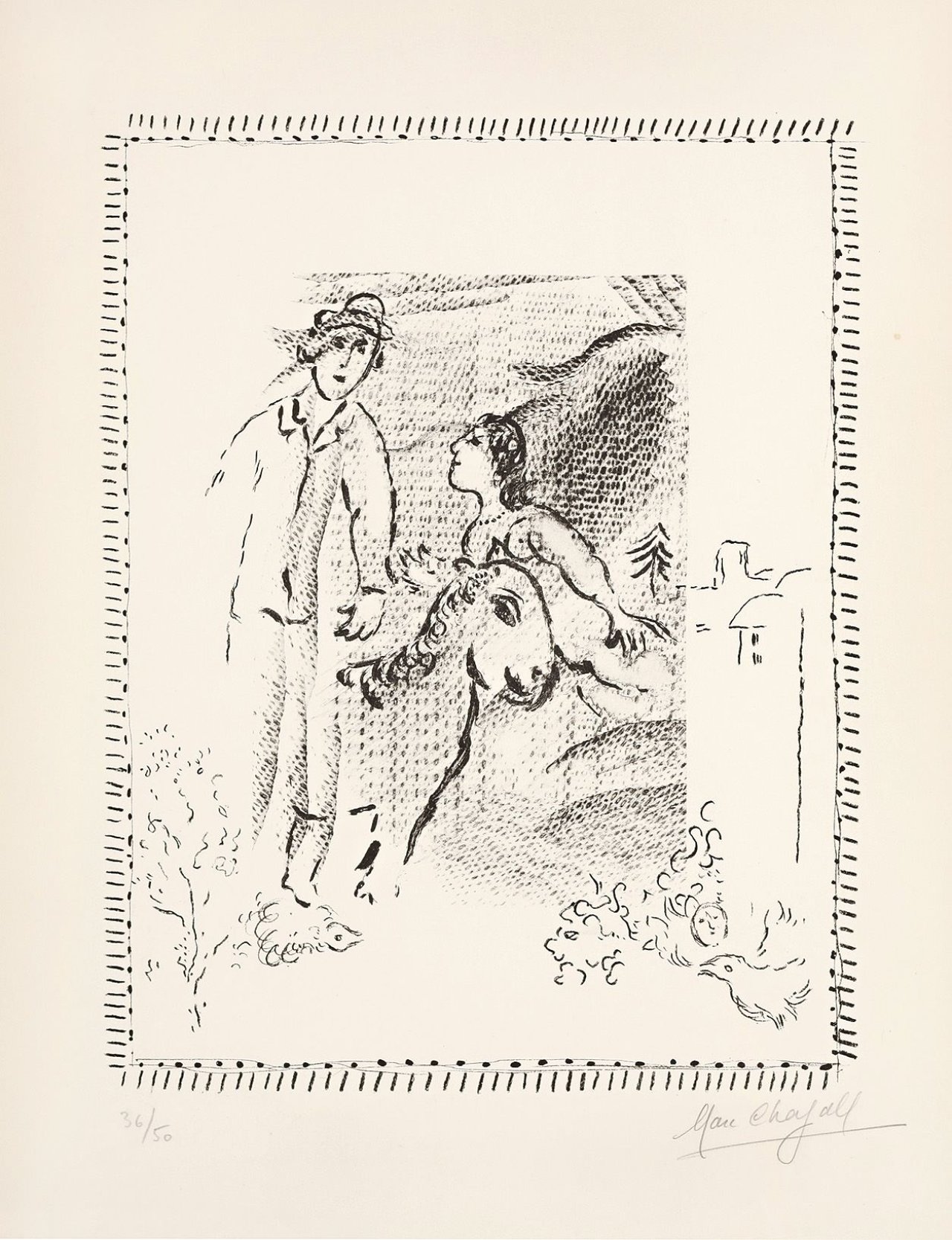 Auf diesem Bild ist das folgende Kunstwerk zu sehen: Marc Chagall. „Rencontre“. 1971.