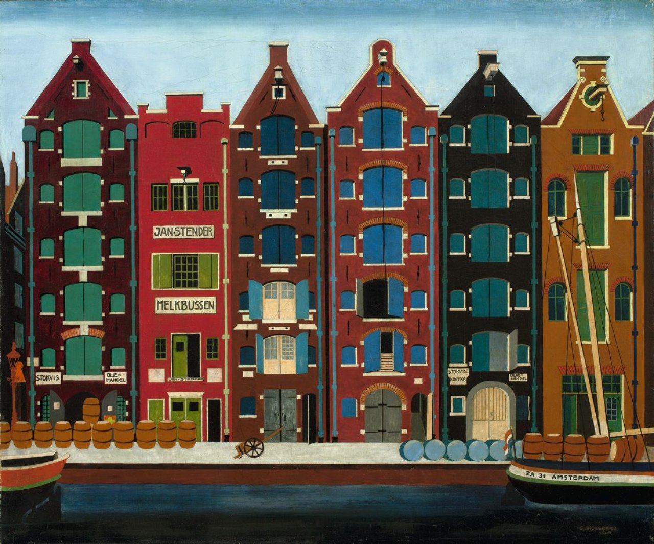 Auf diesem Bild ist das folgende Kunstwerk zu sehen: Carl Grossberg. Amsterdam, Brouwersgracht. 1925.