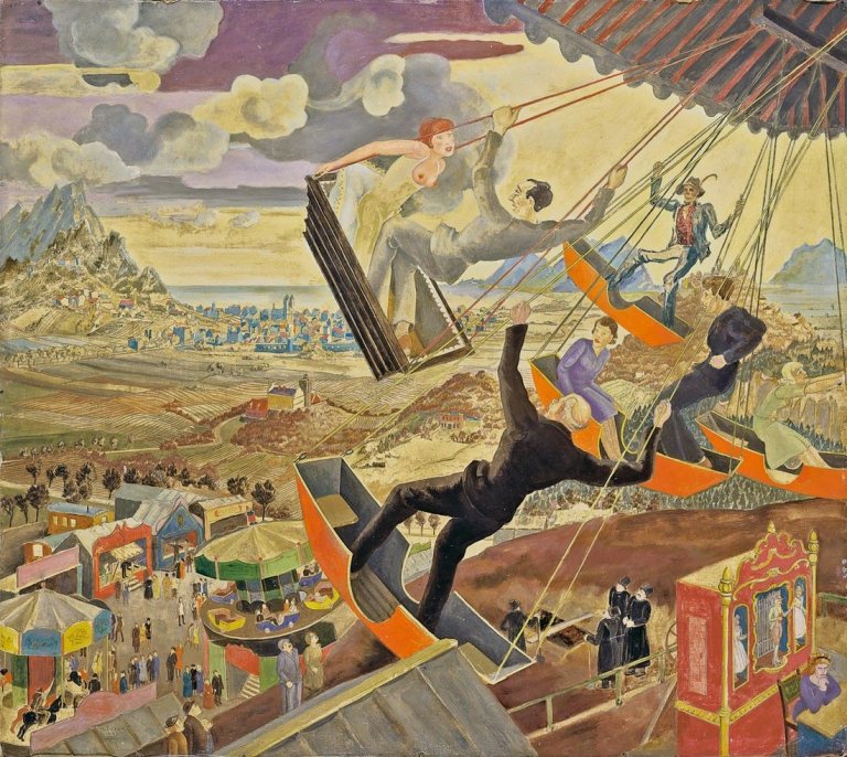 This picture shows the following artwork: Maryan Zurek. Kirmes zwischen Vergnügen und Tod. 1940.
