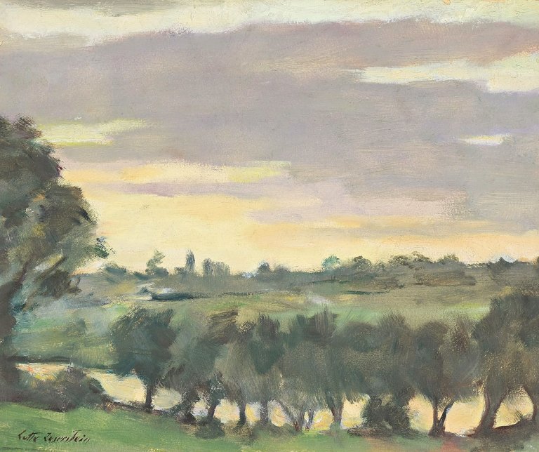 Auf diesem Bild ist das folgende Kunstwerk zu sehen: Lotte Laserstein. Landschaft (England). 1947.