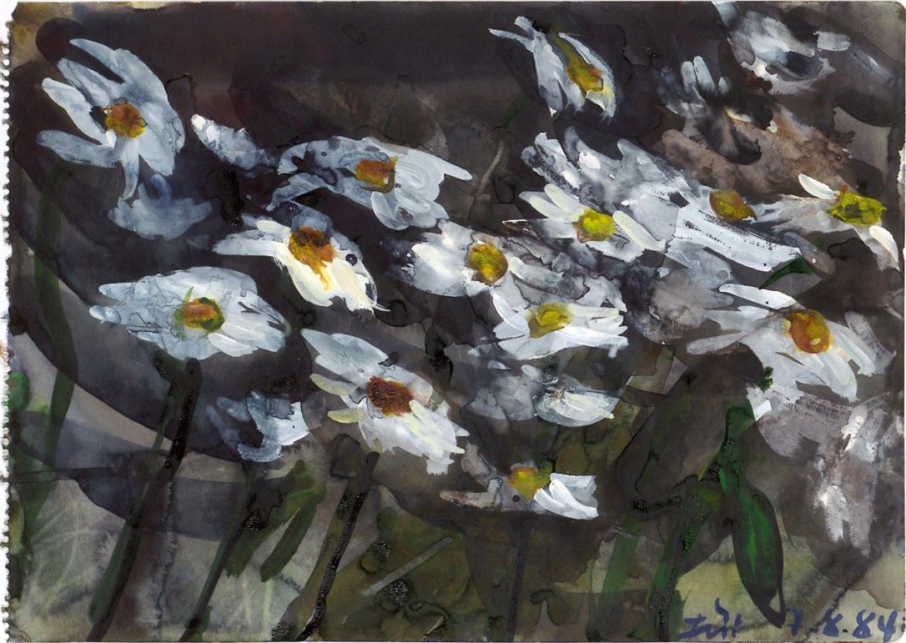 Auf diesem Bild ist das folgende Kunstwerk zu sehen: Klaus Fußmann. Margeriten. 1984.