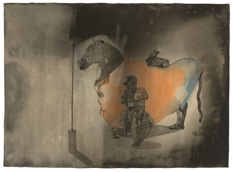 Auf diesem Bild ist das folgende Kunstwerk zu sehen: Jorge Castillo. „Gran Caballo Artista“. 1971.