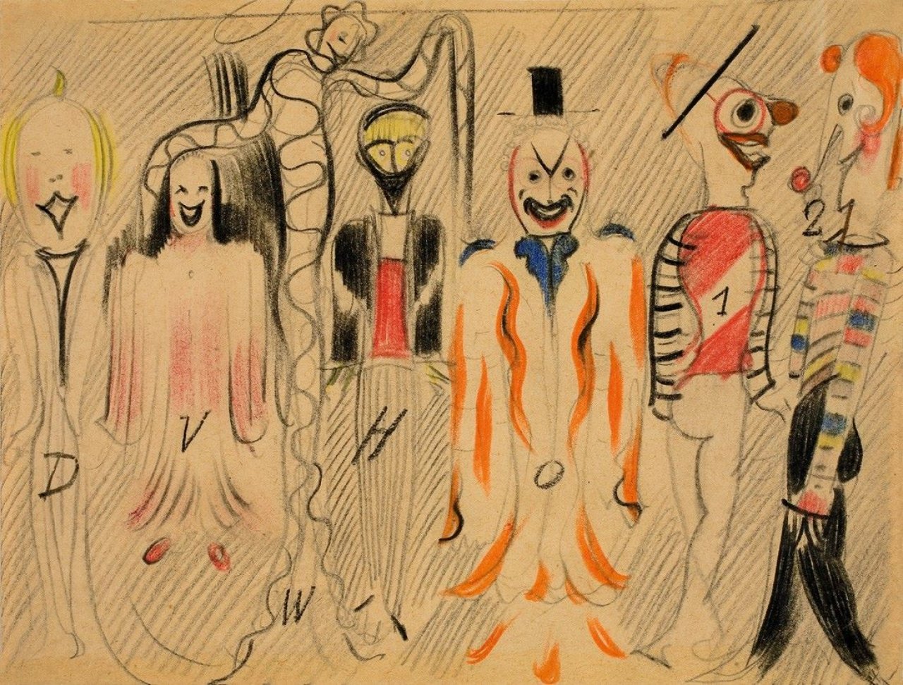 This picture shows the following artwork: Oskar Schlemmer. Entwurf für das Figurale Ballett. 1935/36.