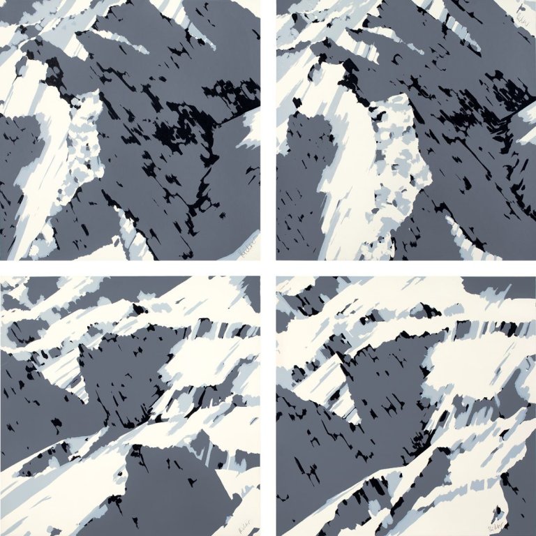 Auf diesem Bild ist das folgende Kunstwerk zu sehen: Gerhard Richter. „Schweizer Alpen I“. 1969.