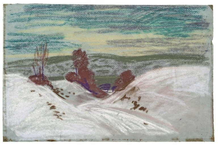 Auf diesem Bild ist das folgende Kunstwerk zu sehen: Otto Dix. „Winterlandschaft“. Um 1946.