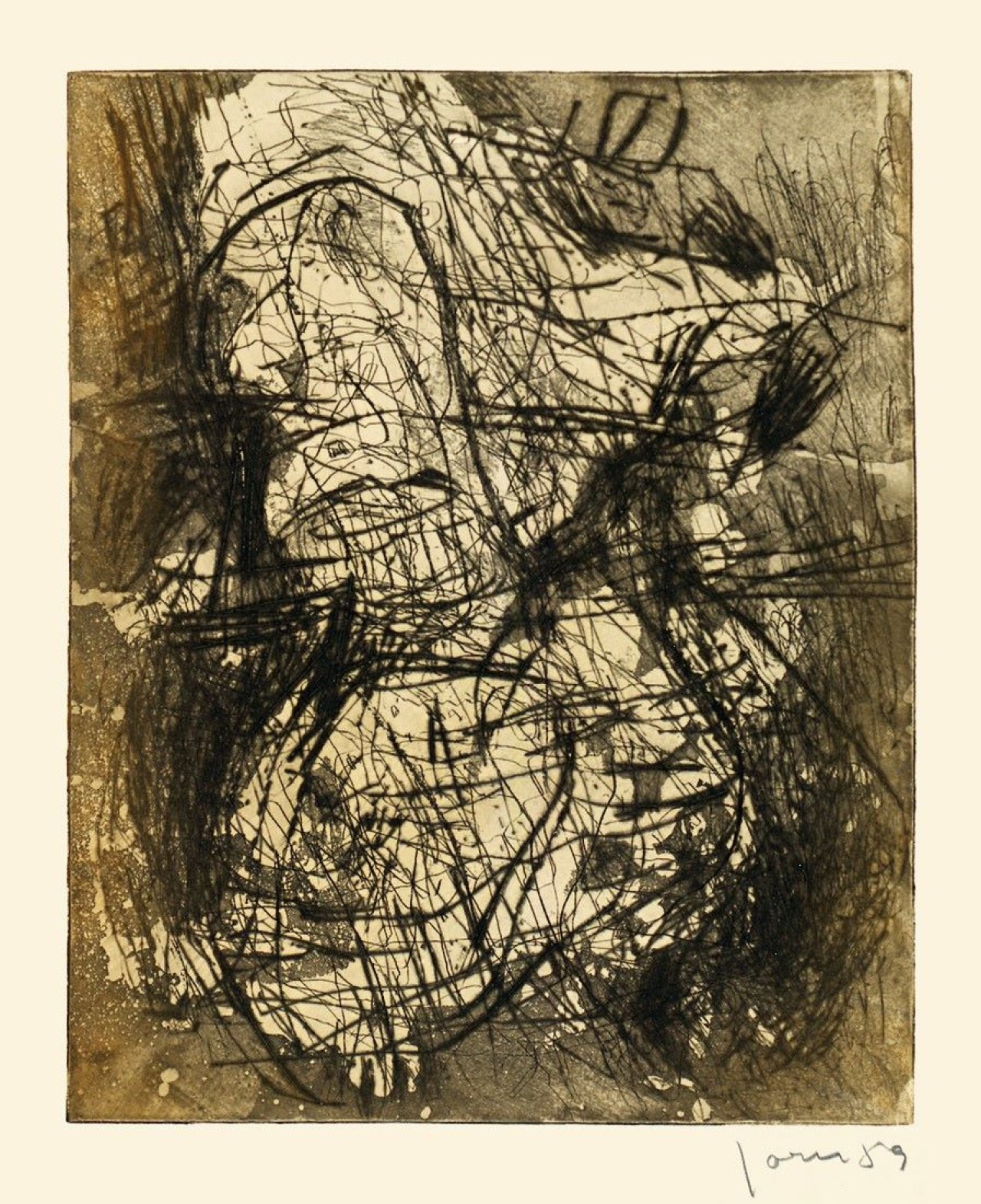 This picture shows the following artwork: Asger Jorn. „Ohne Titel“. 1958.