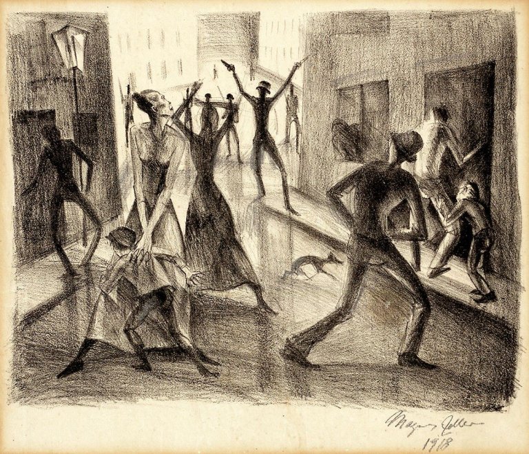 Auf diesem Bild ist das folgende Kunstwerk zu sehen: Magnus Zeller. „Straße frei!“. 1918.