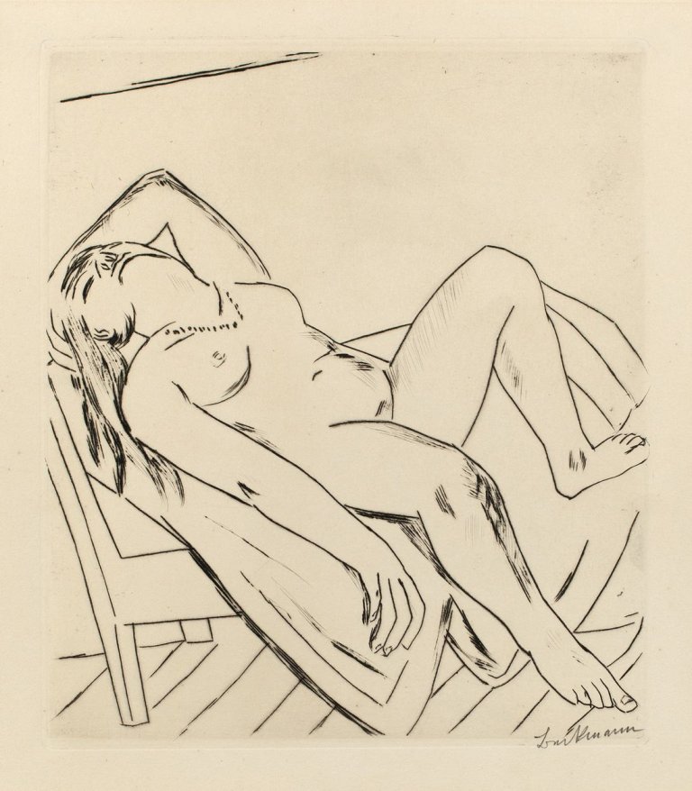 Auf diesem Bild ist das folgende Kunstwerk zu sehen: Max Beckmann. „Liegende“. 1922.