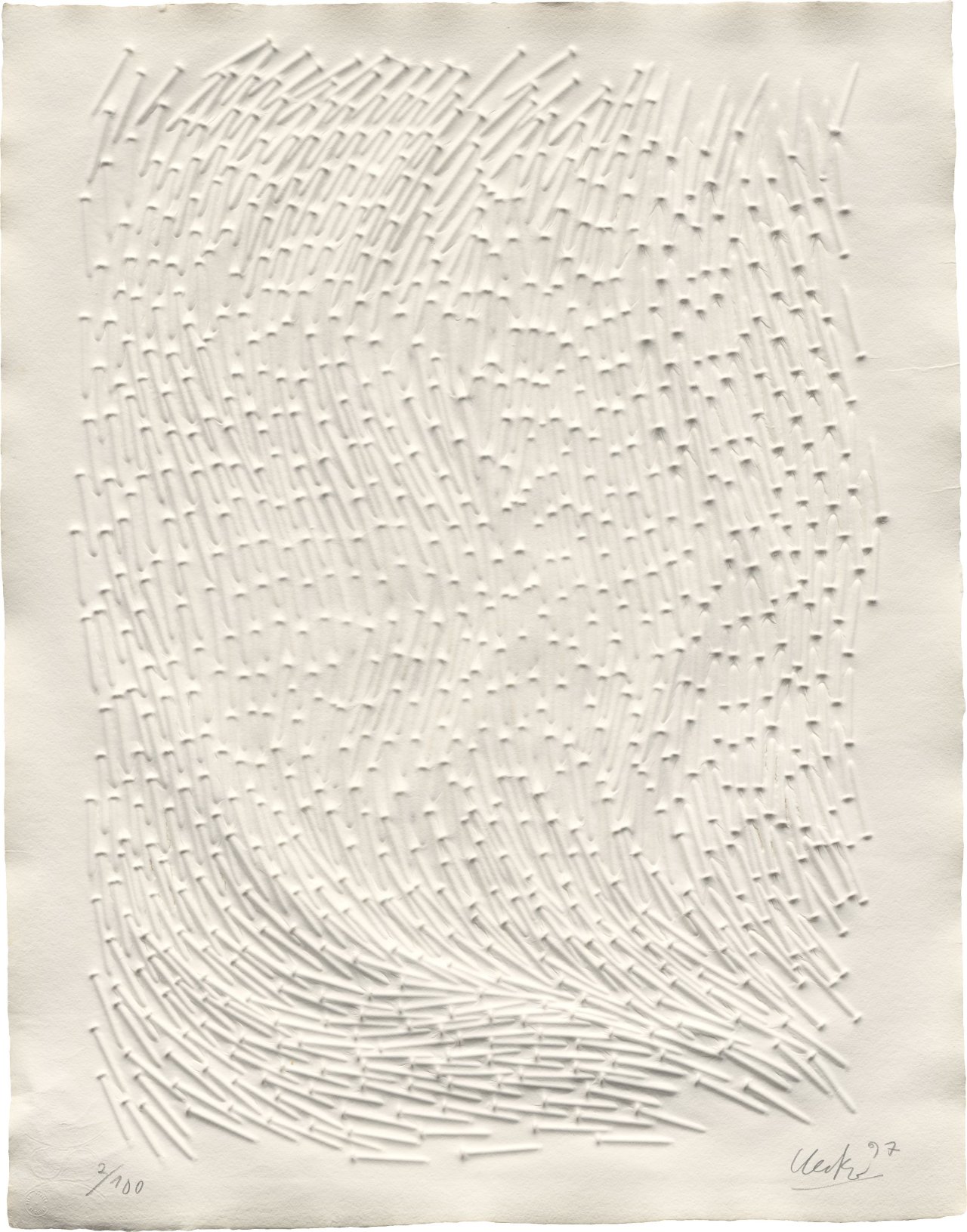 This picture shows the following artwork: Günther Uecker. Stream. 1997.