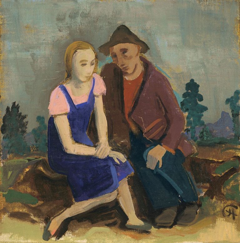 Auf diesem Bild ist das folgende Kunstwerk zu sehen: Karl Hofer. „Ländliches Paar“. Um 1938.