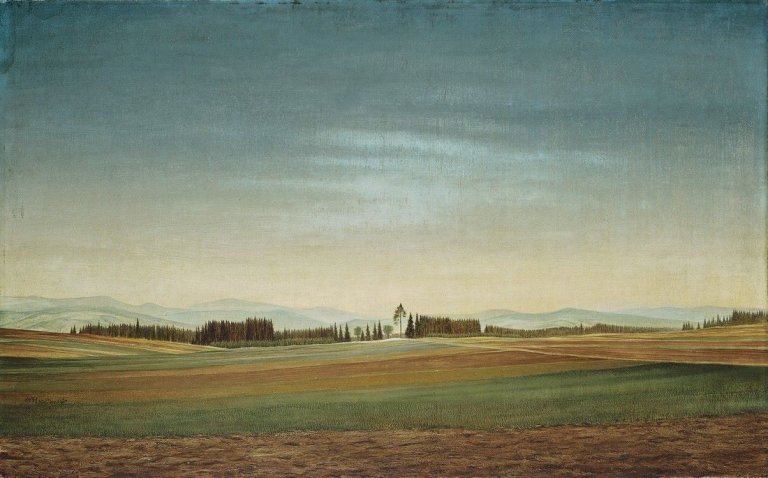 Auf diesem Bild ist das folgende Kunstwerk zu sehen: Franz Lenk. Deisterlandschaft. 1931.