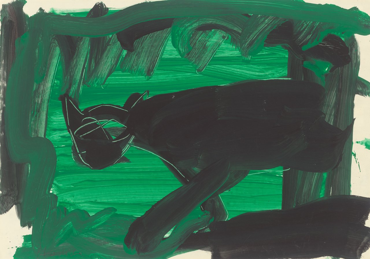 Auf diesem Bild ist das folgende Kunstwerk zu sehen: Karl Horst Hödicke. Jaguar. 1980er-Jahre.