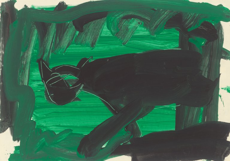 Auf diesem Bild ist das folgende Kunstwerk zu sehen: Karl Horst Hödicke. Jaguar. 1980er-Jahre.