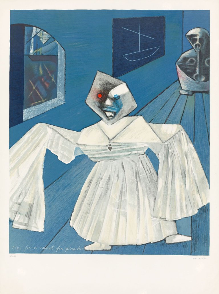 Auf diesem Bild ist das folgende Kunstwerk zu sehen: Max Ernst. „Sign for a School of Pirates“. Um 1965.