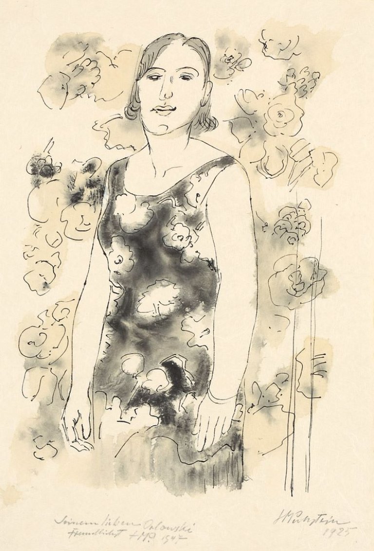 Auf diesem Bild ist das folgende Kunstwerk zu sehen: Max Pechstein. Frauenporträt. 1925.