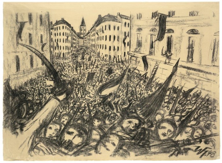 Auf diesem Bild ist das folgende Kunstwerk zu sehen: Werner Heldt. „Aufruhr 1848“. 1948.