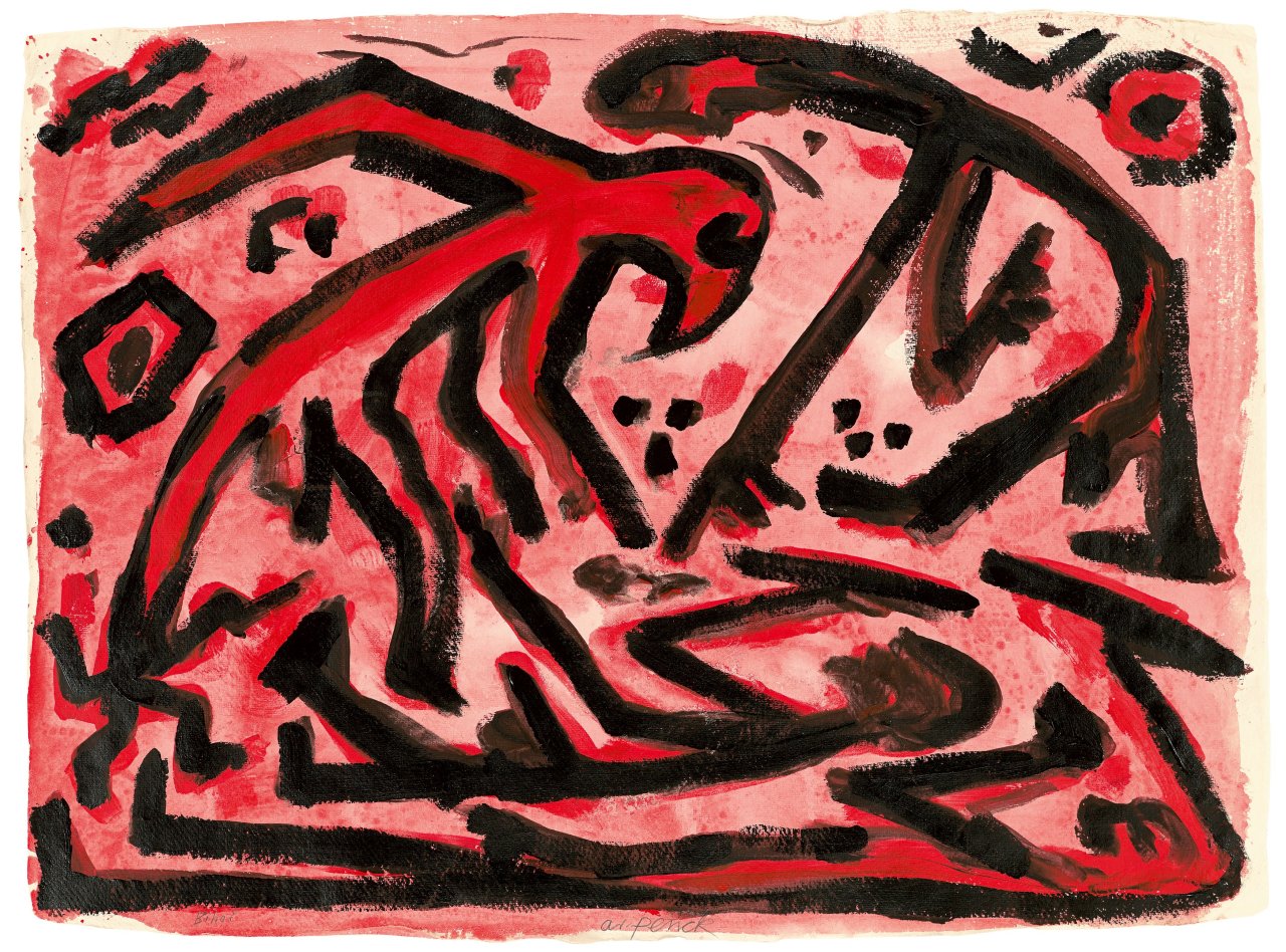 Auf diesem Bild ist das folgende Kunstwerk zu sehen: A.R. Penck. „Bihač“. 1990er Jahre.