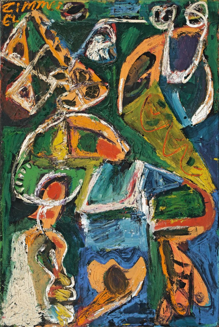 Auf diesem Bild ist das folgende Kunstwerk zu sehen: Hans Peter Zimmer. „Froschtraum“. 1962.