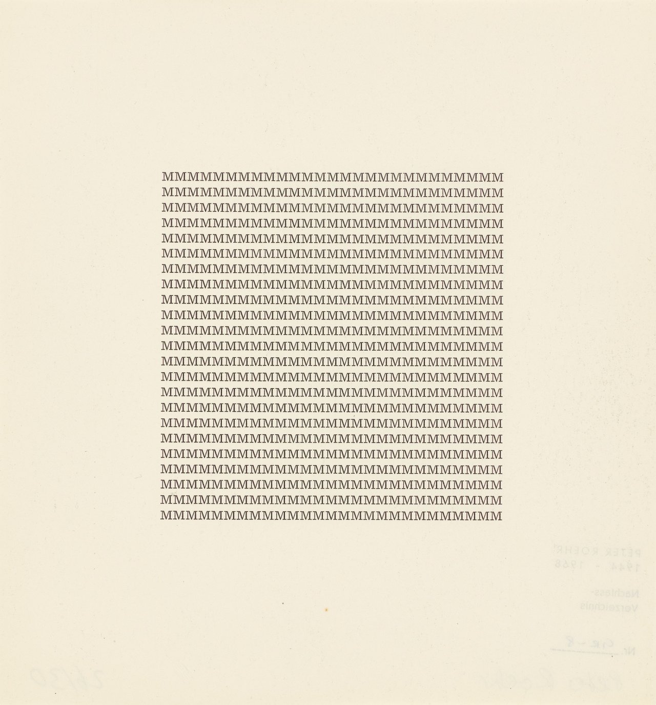 Auf diesem Bild ist das folgende Kunstwerk zu sehen: Peter Roehr. Ohne Titel (GR-8). 1963.