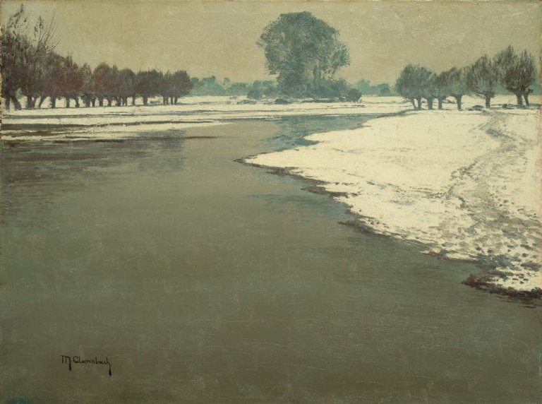 Auf diesem Bild ist das folgende Kunstwerk zu sehen: Max Clarenbach. Niederrheinlandschaft bei Wittlaer.