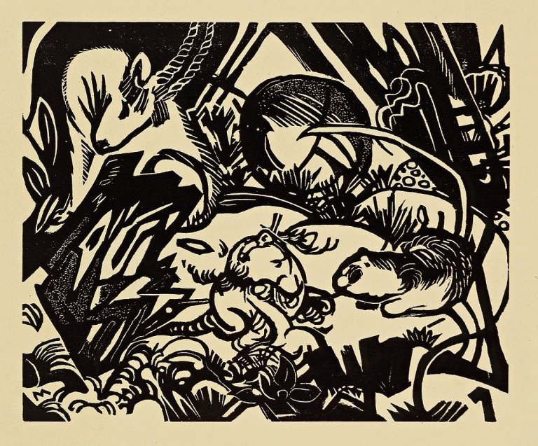This picture shows the following artwork: Franz Marc. „Tierlegende“. 1912.