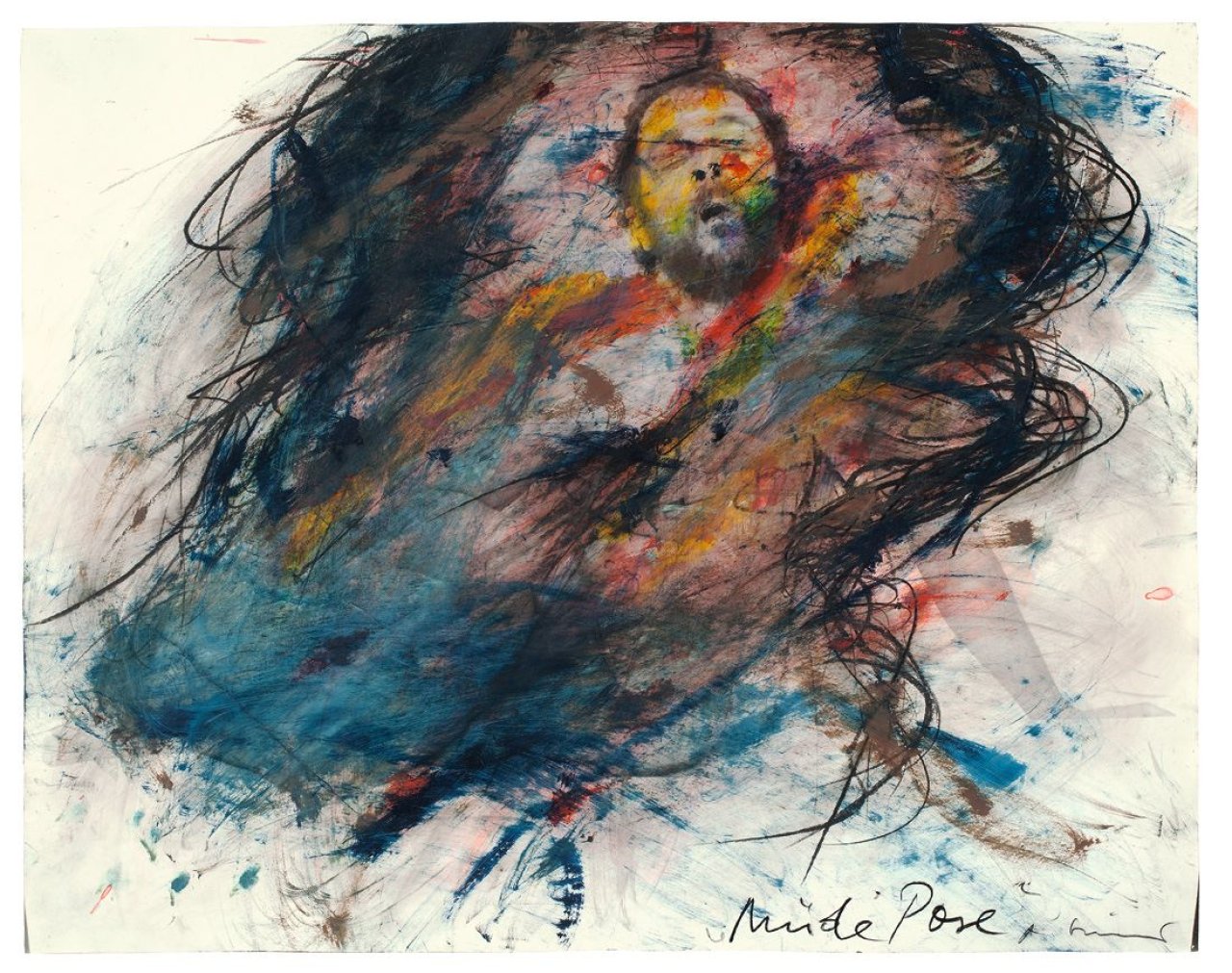 Auf diesem Bild ist das folgende Kunstwerk zu sehen: Arnulf Rainer. „Müde Pose“.