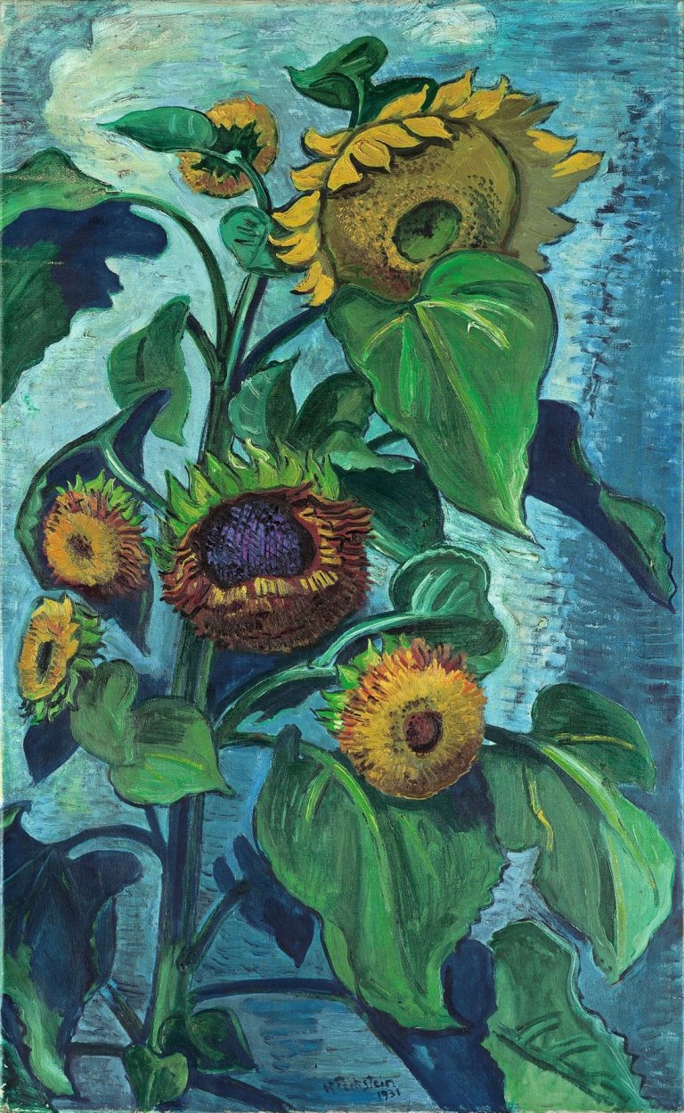 Auf diesem Bild ist das folgende Kunstwerk zu sehen: Max Pechstein. „Sonnenblumen“. 1931.