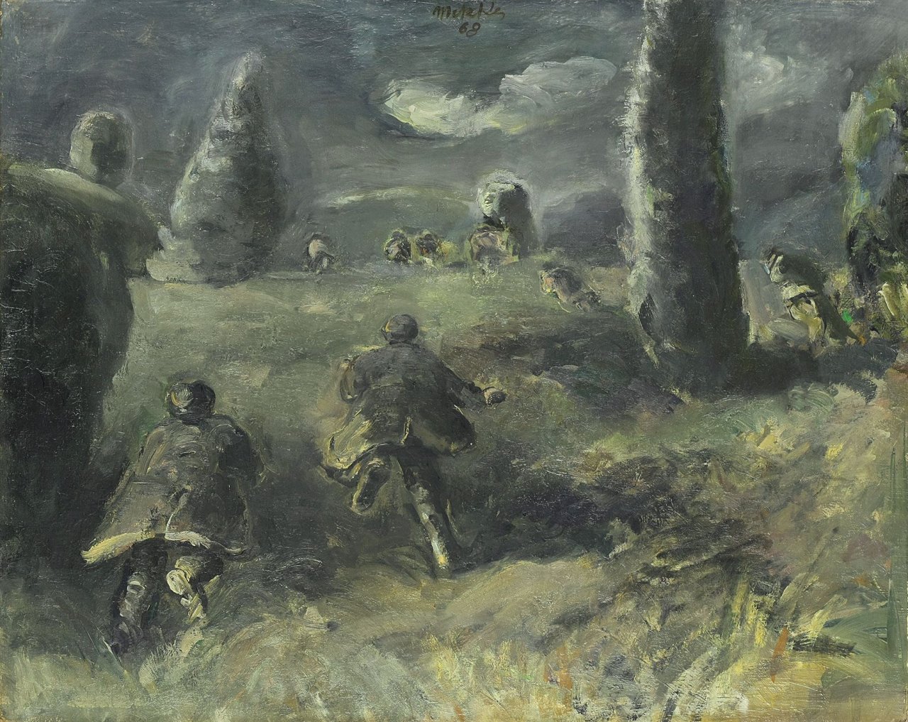 This picture shows the following artwork: Harald Metzkes. Die Fliehenden. 1968.