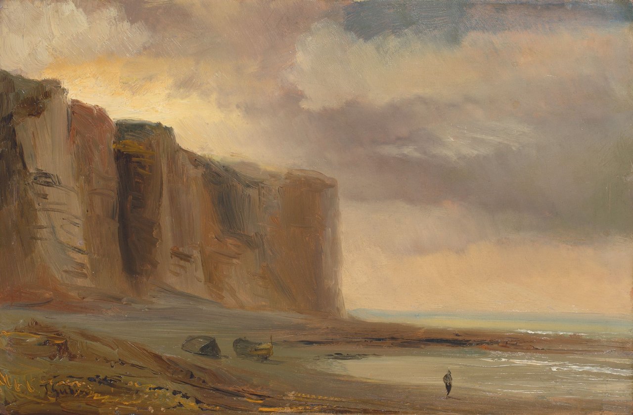 Auf diesem Bild ist das folgende Kunstwerk zu sehen: Théodore Gudin. Küste in der Normandie.