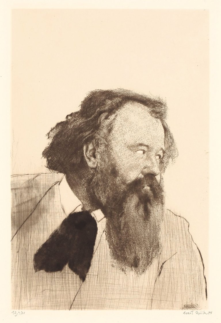 Auf diesem Bild ist das folgende Kunstwerk zu sehen: Emil Orlik. Hermann Bahr / Herrenbildnis . 1908/1926.