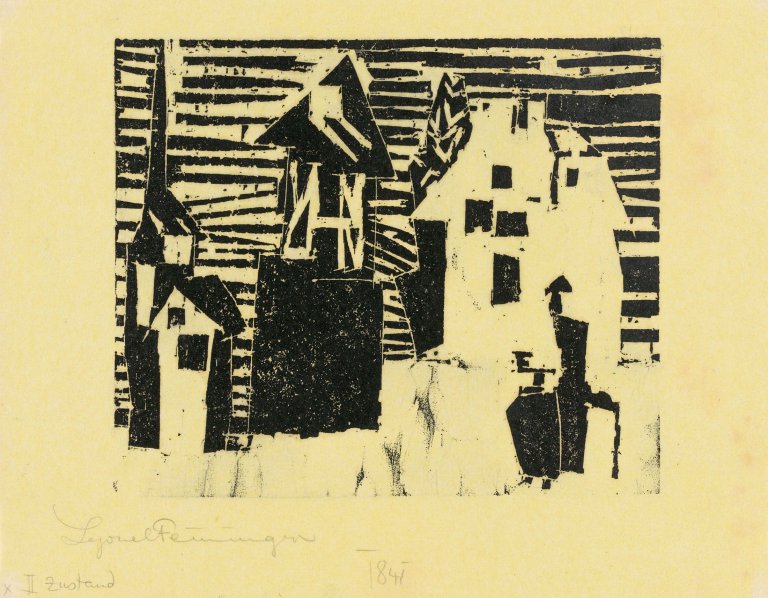 Auf diesem Bild ist das folgende Kunstwerk zu sehen: Lyonel Feininger. „Dorf“. 1918/26.