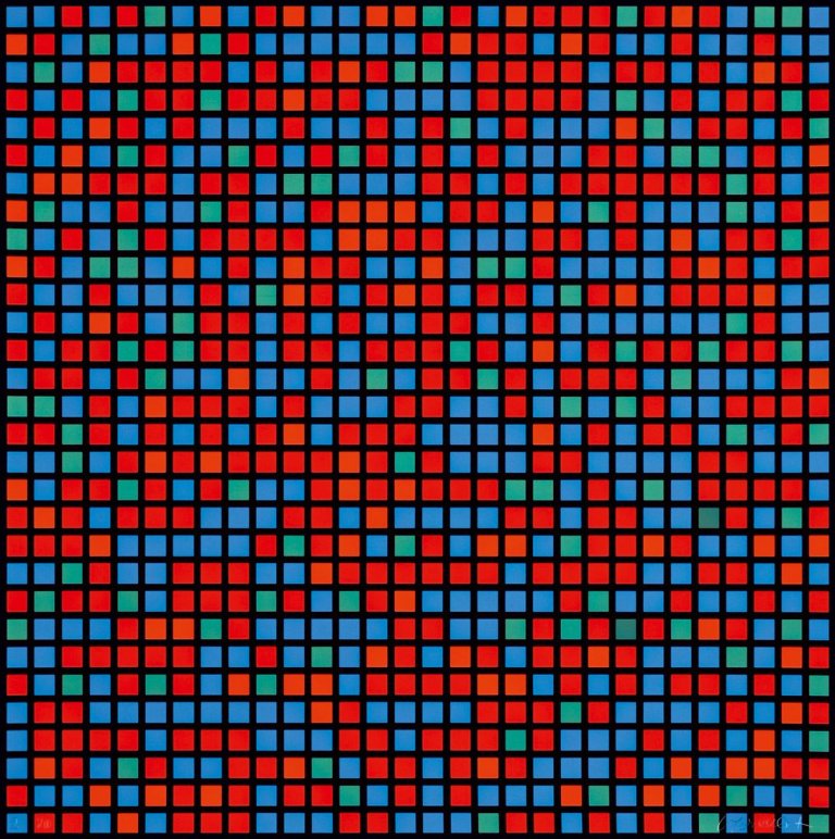 Auf diesem Bild ist das folgende Kunstwerk zu sehen: François Morellet. „MO I/70“ / „MO II/71“ / „MO III/72“. 1973.