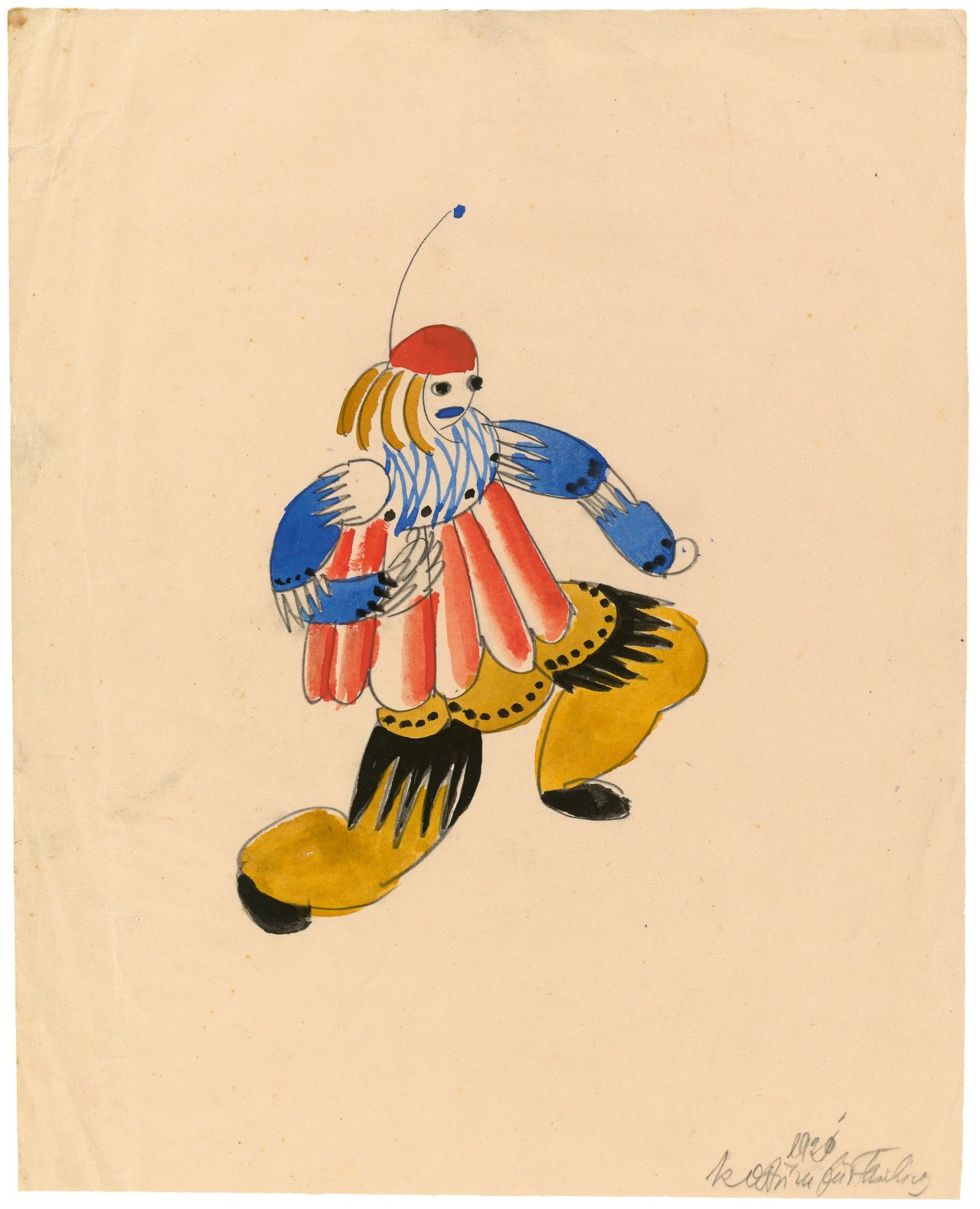 Auf diesem Bild ist das folgende Kunstwerk zu sehen: Ludwig Hirschfeld-Mack. „Kostüm für Fasching“. 1920.
