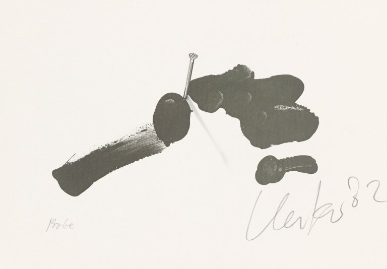 Auf diesem Bild ist das folgende Kunstwerk zu sehen: Günther Uecker. Ohne Titel. 1982.