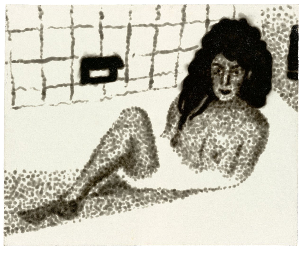 Auf diesem Bild ist das folgende Kunstwerk zu sehen: Jiří Georg Dokoupil. Ohne Titel (Frau in Badewanne). 1991.