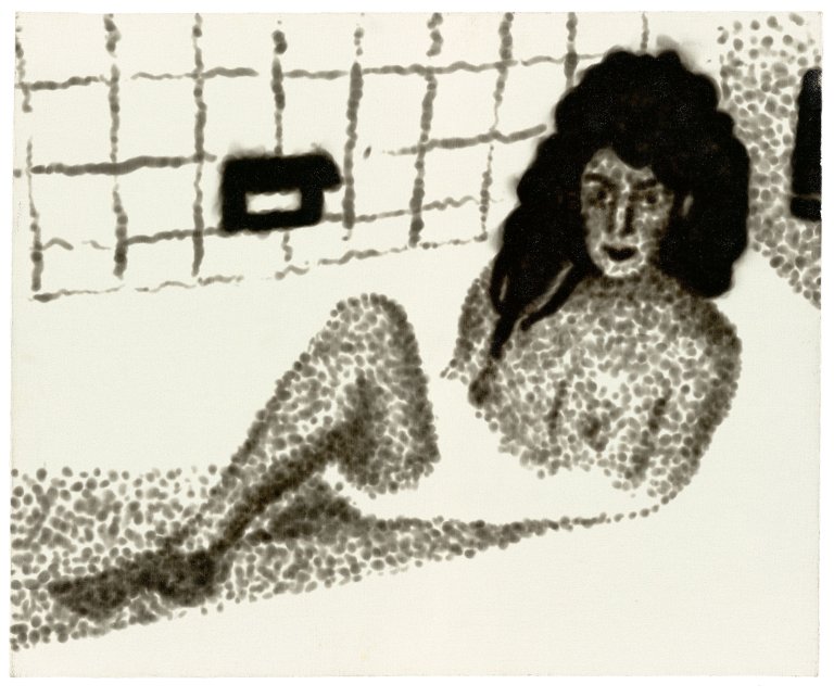 Auf diesem Bild ist das folgende Kunstwerk zu sehen: Jiří Georg Dokoupil. Ohne Titel (Frau in Badewanne). 1991.