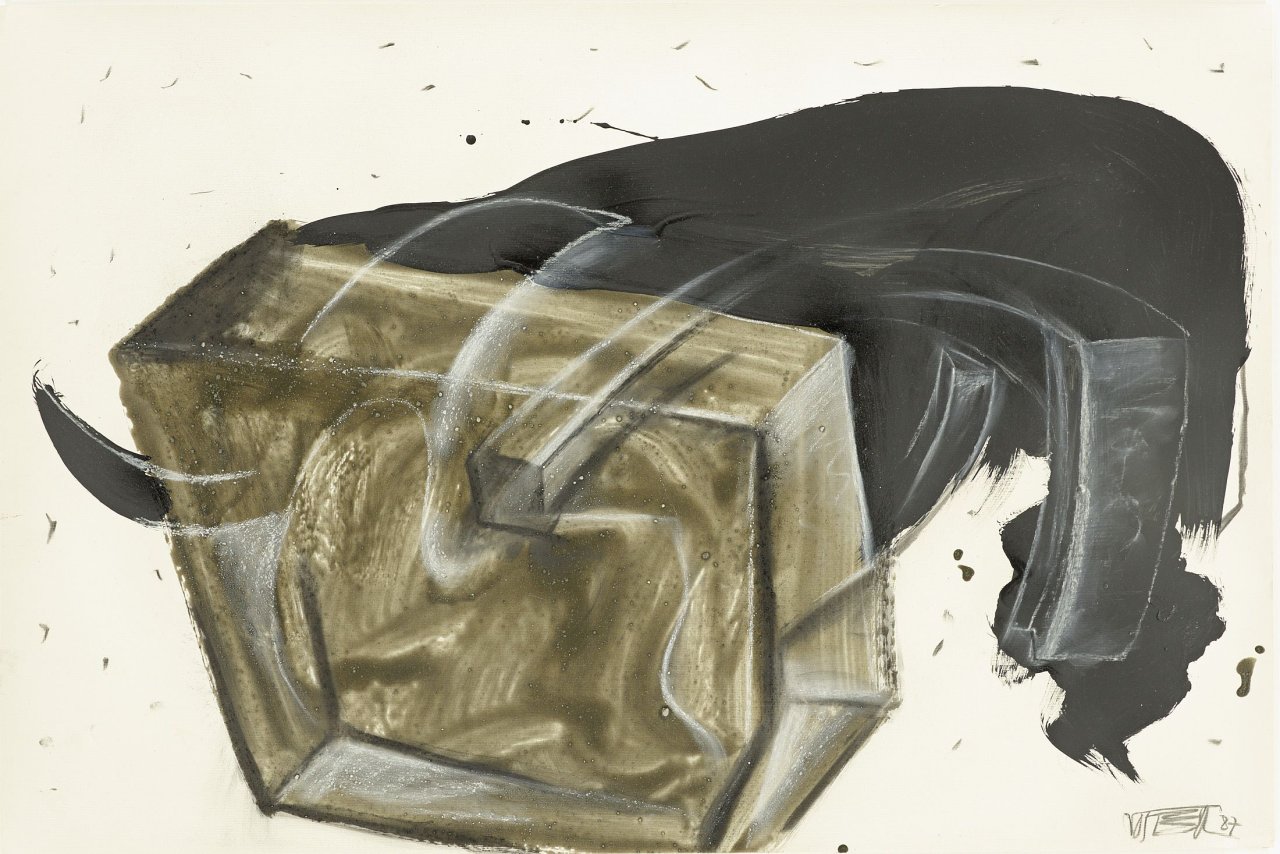 Auf diesem Bild ist das folgende Kunstwerk zu sehen: Wolf Vostell. Tauromaquia de Navas. 1987.