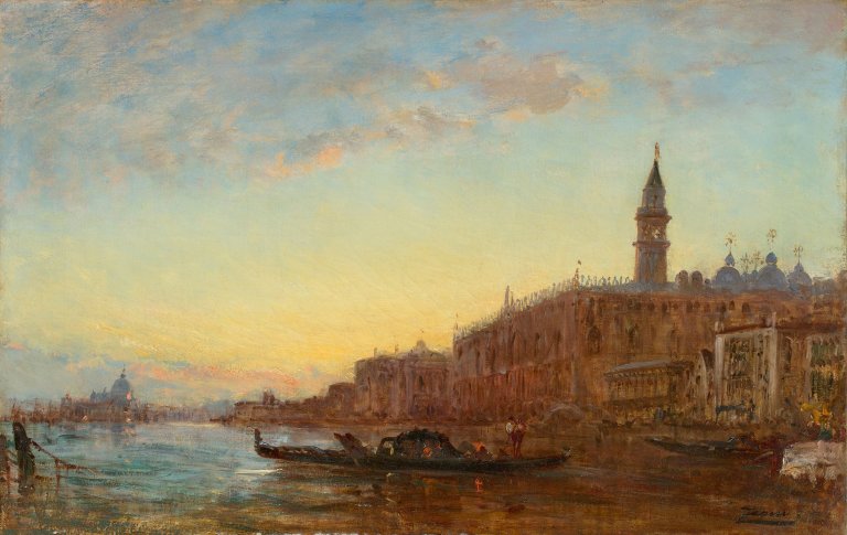 Auf diesem Bild ist das folgende Kunstwerk zu sehen: Félix Ziem. Der Canal Grande in Venedig.