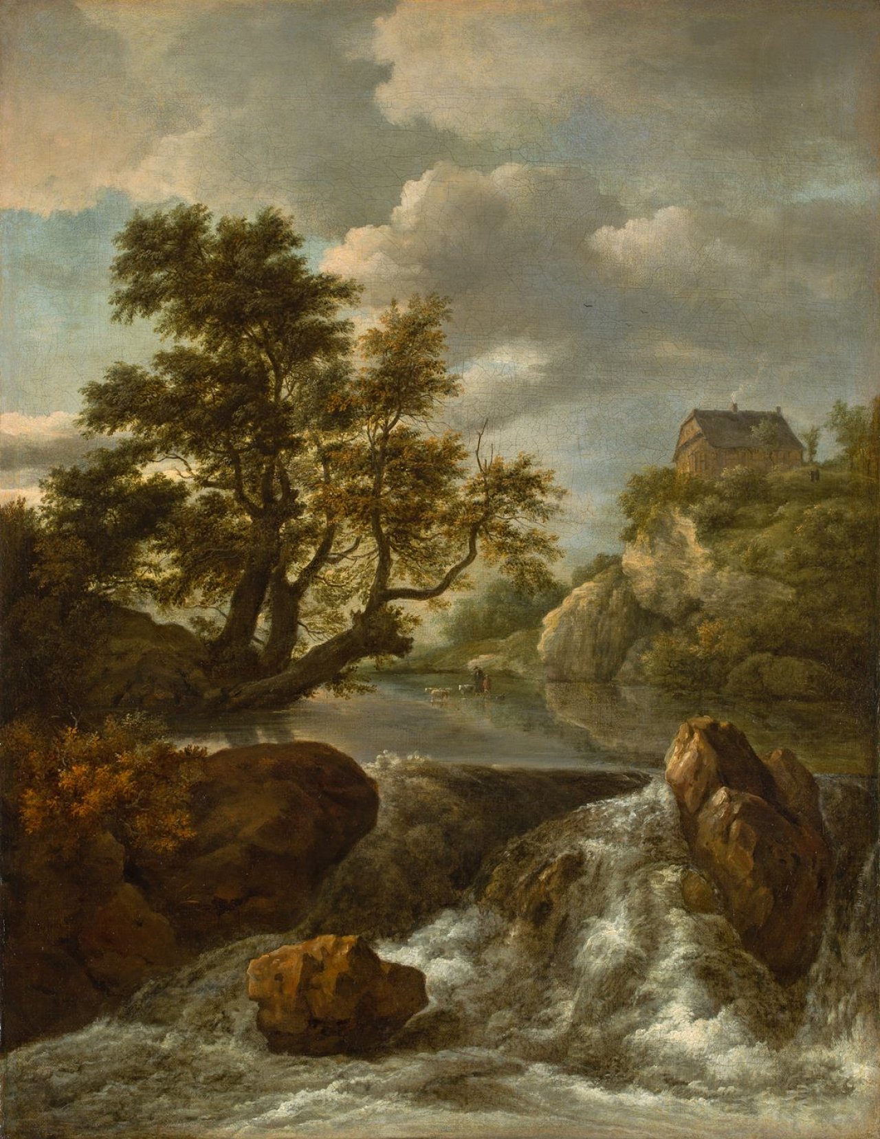 Catalog image of Wasserfall mit einem Fachwerkhaus auf felsiger Anhöhe. Um 1665