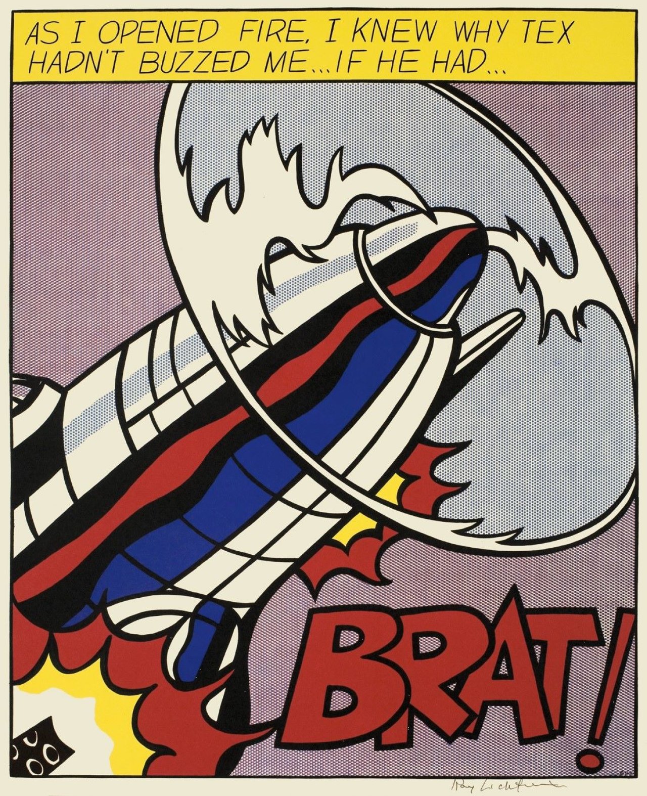 This picture shows the following artwork: Roy Lichtenstein. „As I Opened Fire Poster“. 1966.