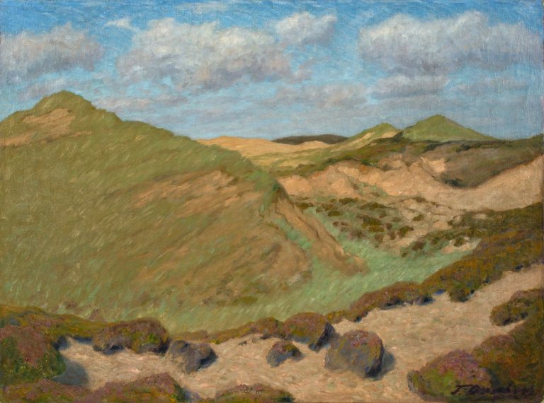 Auf diesem Bild ist das folgende Kunstwerk zu sehen: Fritz Overbeck. „In den Dünen“. 1905.