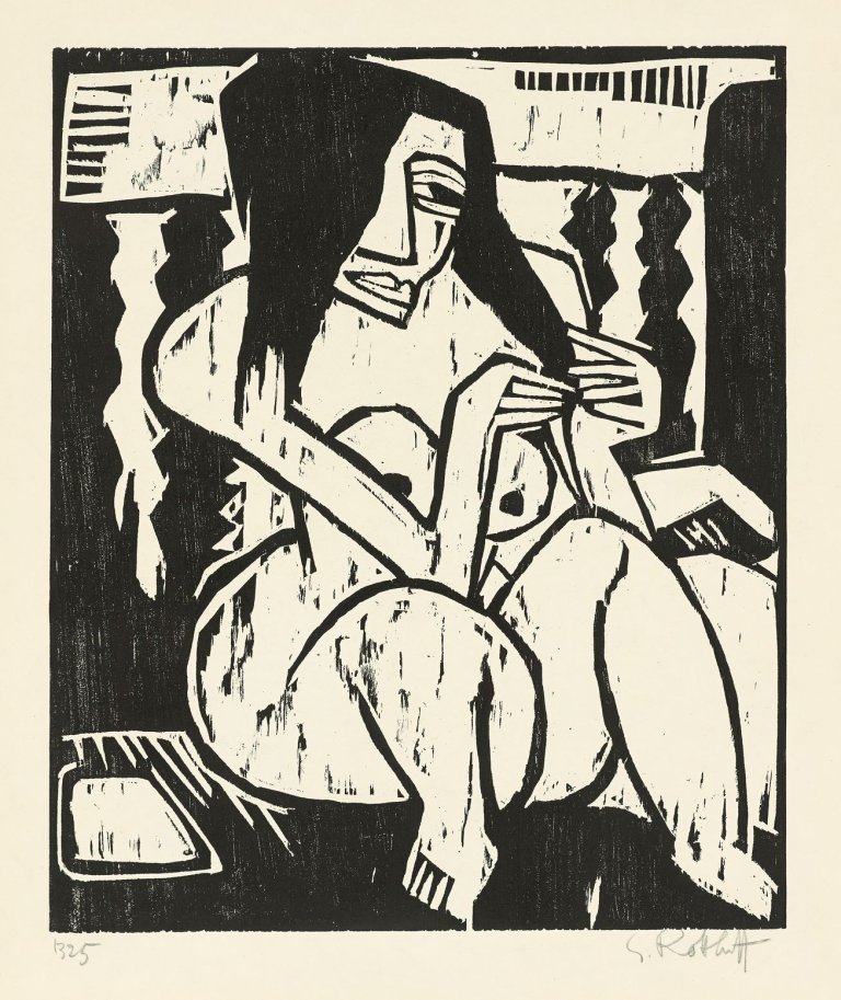 Auf diesem Bild ist das folgende Kunstwerk zu sehen: Karl Schmidt-Rottluff. „Frau mit aufgelöstem Haar“. 1913.