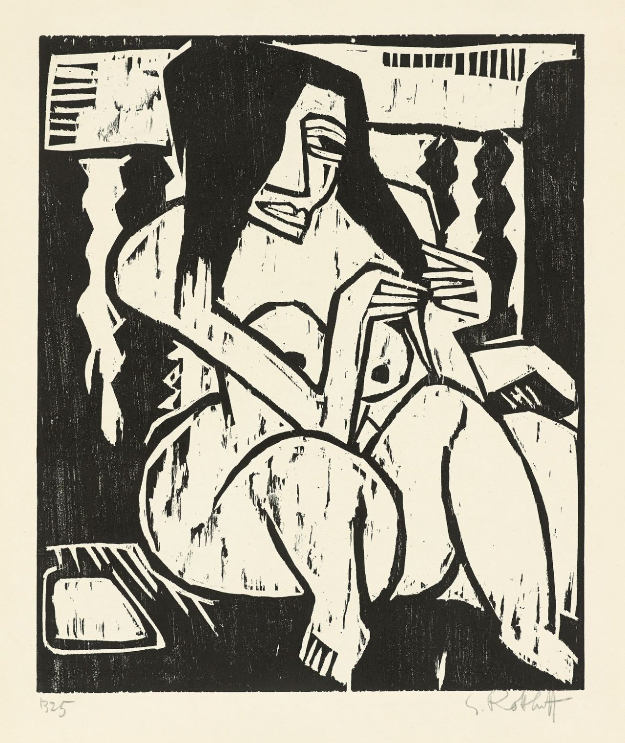 Auf diesem Bild ist das folgende Kunstwerk zu sehen: Karl Schmidt-Rottluff. „Frau mit aufgelöstem Haar“. 1913.
