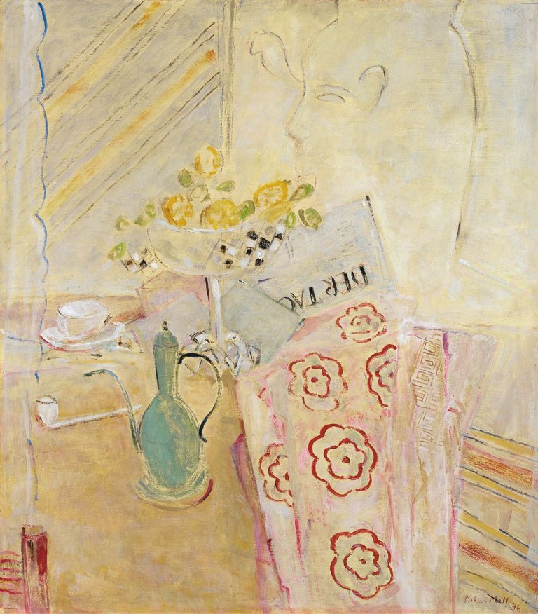 Auf diesem Bild ist das folgende Kunstwerk zu sehen: Oskar Moll. „Grüne Kanne, ’Der Tag’“. 1946.