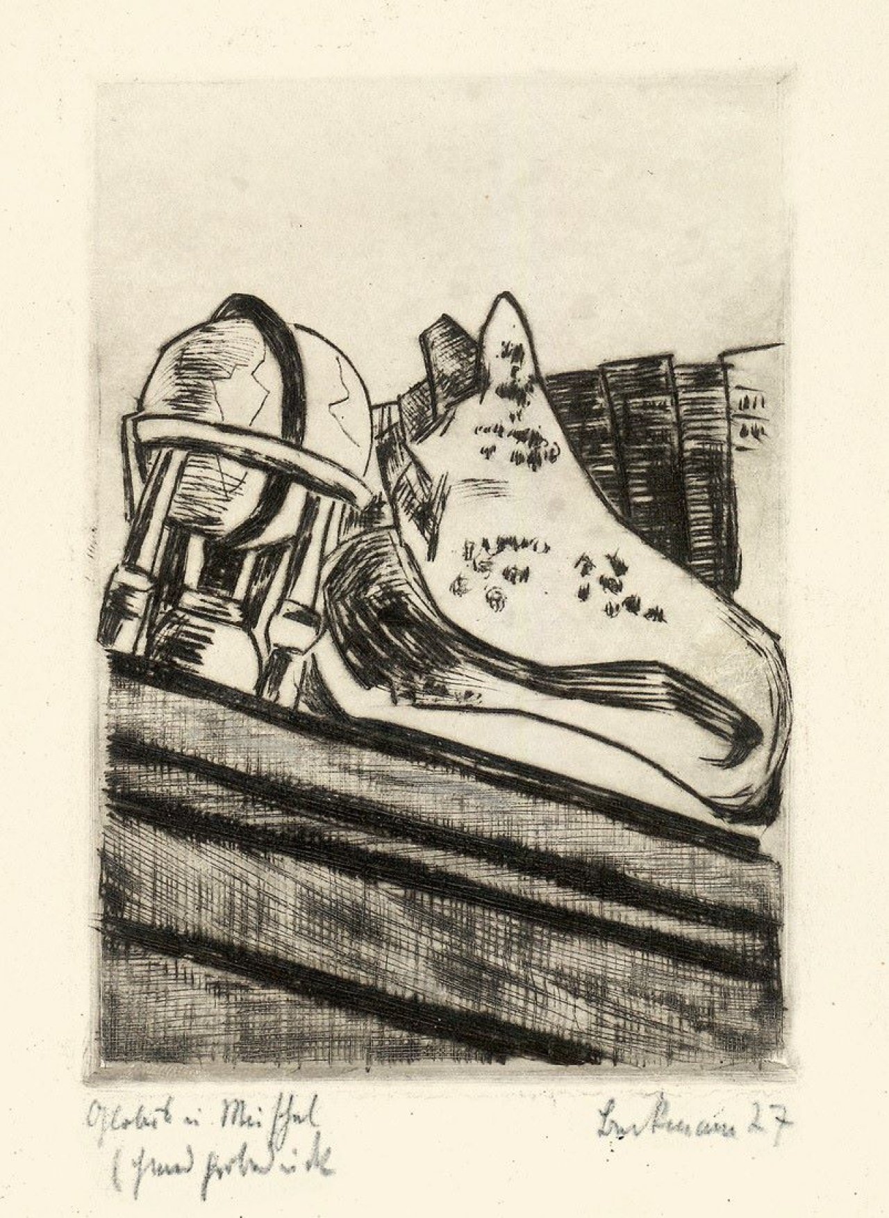 Auf diesem Bild ist das folgende Kunstwerk zu sehen: Max Beckmann. „Globus und Muschel“. 1927.