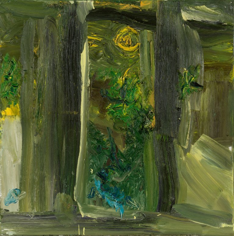Auf diesem Bild ist das folgende Kunstwerk zu sehen: Rainer Fetting. „Ausblick Südstern“. 1990.