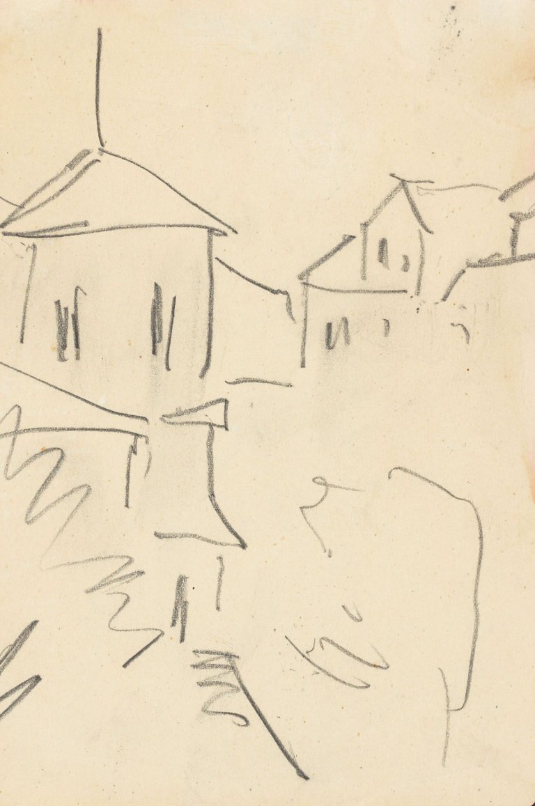 Auf diesem Bild ist das folgende Kunstwerk zu sehen: Ernst Ludwig Kirchner. Blick aus dem Fenster. 1910/12.