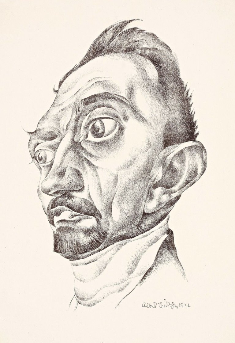 Auf diesem Bild ist das folgende Kunstwerk zu sehen: Albert Birkle. Portrait Wilhelm Spindler. 1922.